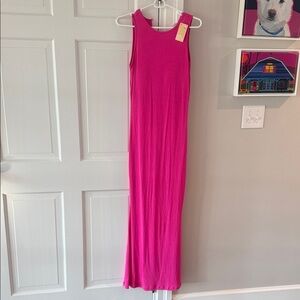 PopTilash Ribbed Tank Top in Hot Pink